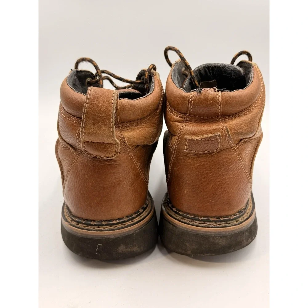 Justin Men's Brown Pebble Grain Leather Moc Lace Up Ankle Boots 988 Size 9
